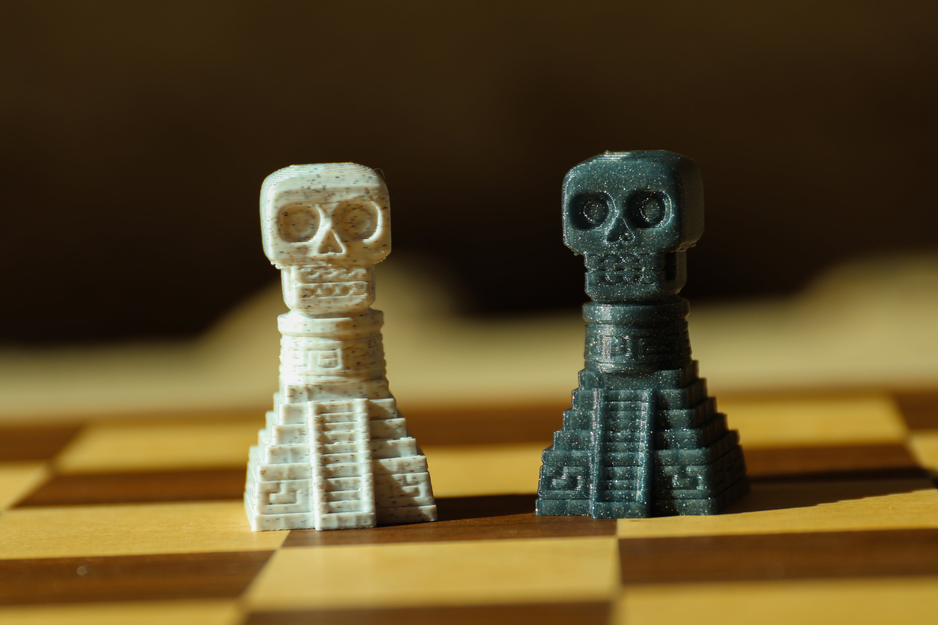 Aztec Chess Set (Unpainted Version) (No Board) – 3D-Printed Chess Set Inspired by the Aztec Civilization