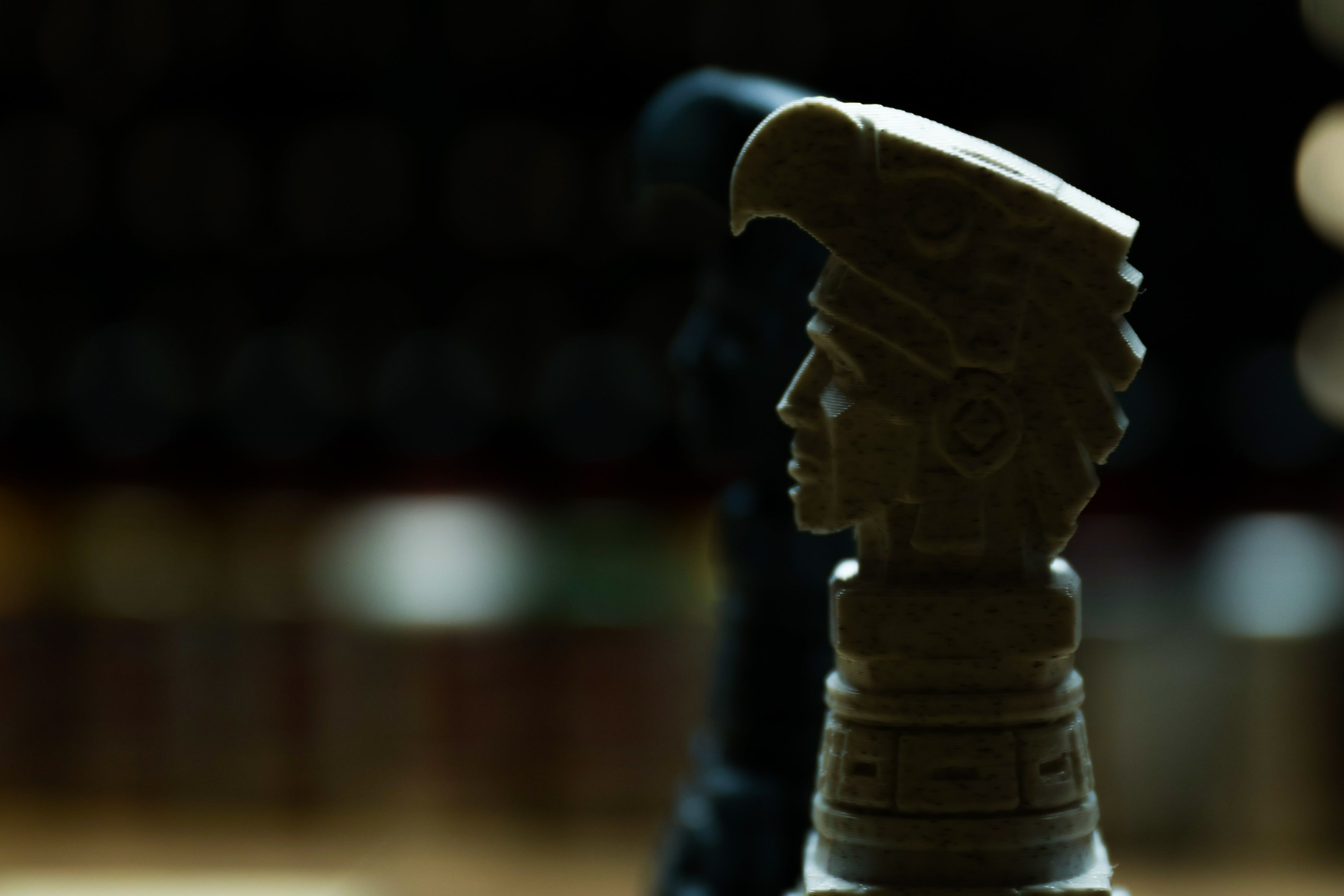 Aztec Chess Set (Unpainted Version) (No Board) – 3D-Printed Chess Set Inspired by the Aztec Civilization