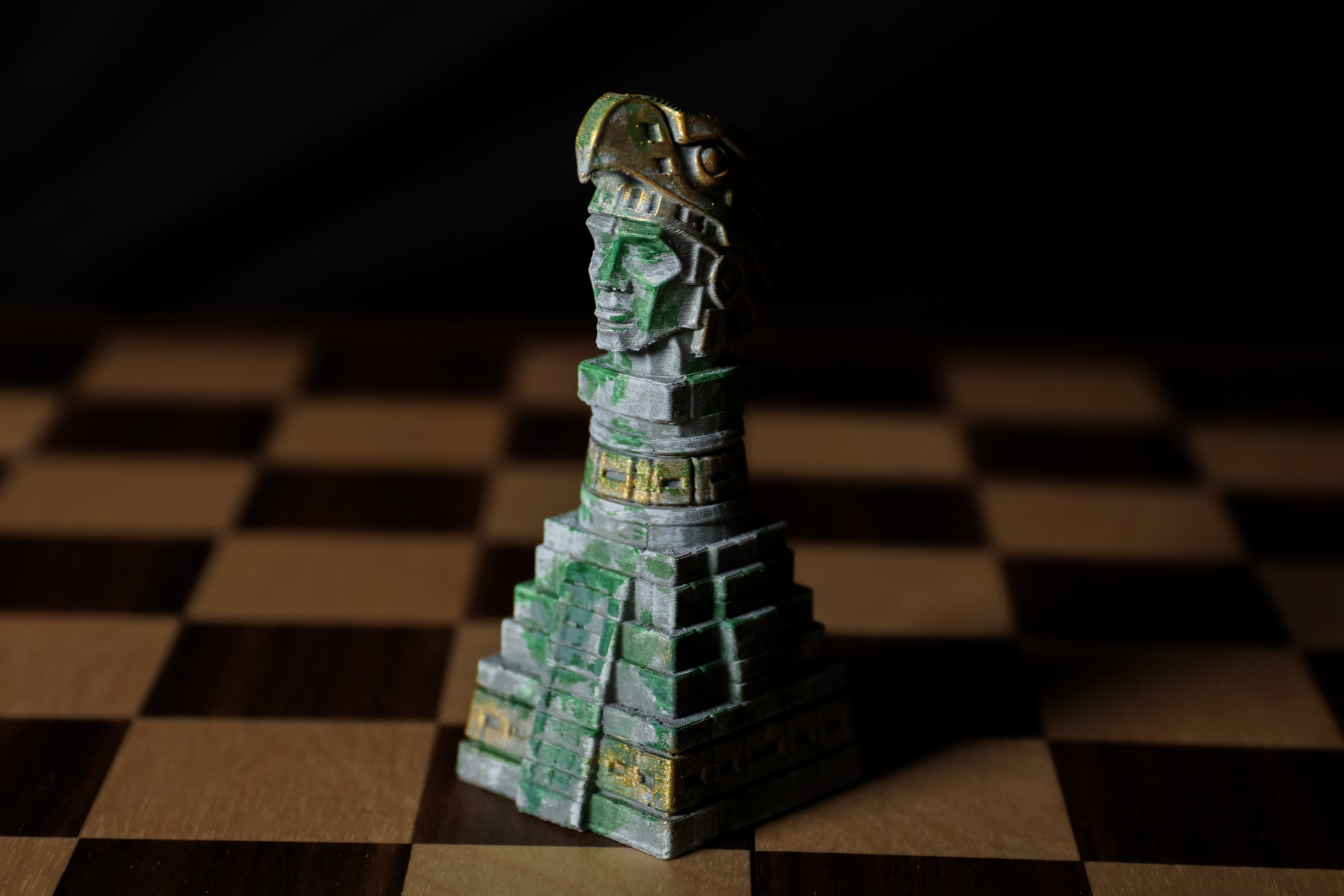 Aztec King Chess Piece | Handpainted Sole Aztec Chess King Piece