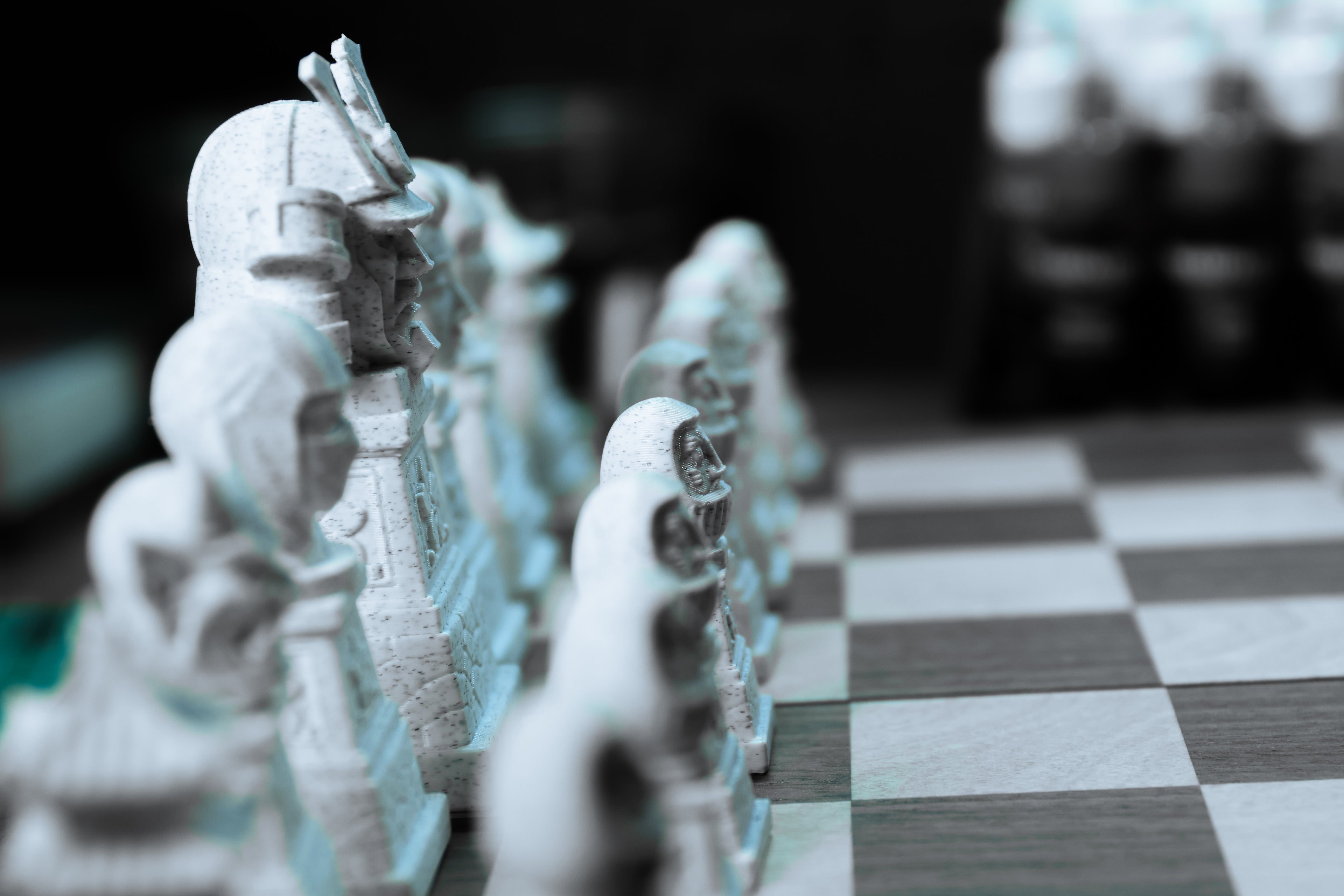 Japanese Chess Set | Unpainted Version | (No Board) Based On Ancient Japanese Civilization | Samurai, Geisha and Ninja