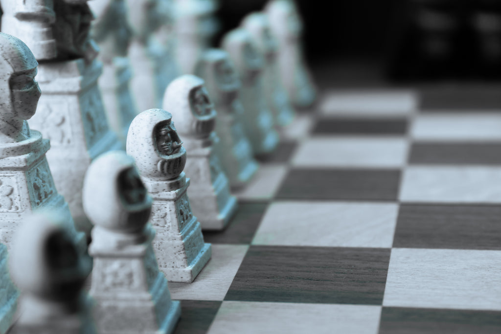 Japanese Chess Set | Unpainted Version | (No Board) Based On Ancient Japanese Civilization | Samurai, Geisha and Ninja