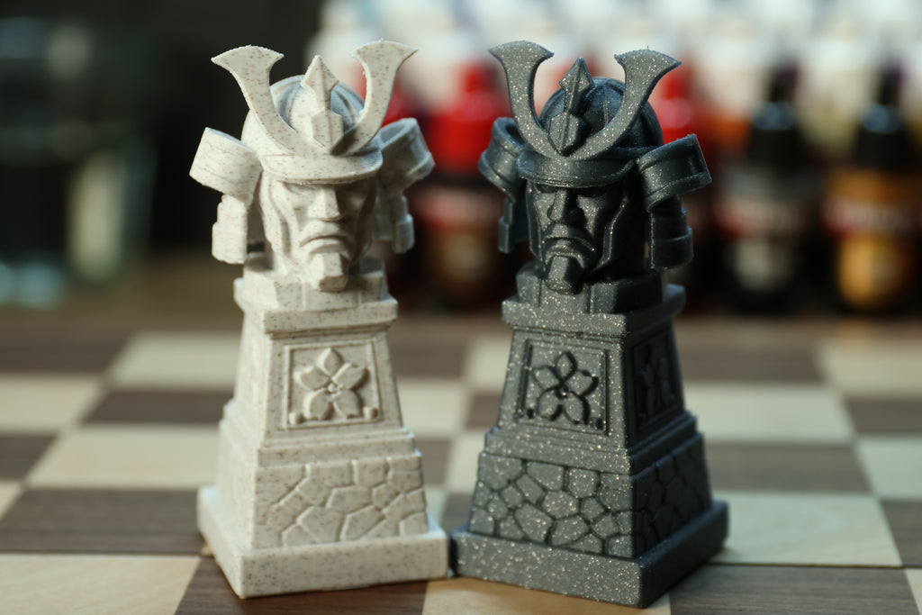 Japanese Chess Set | Unpainted Version | (No Board) Based On Ancient Japanese Civilization | Samurai, Geisha and Ninja