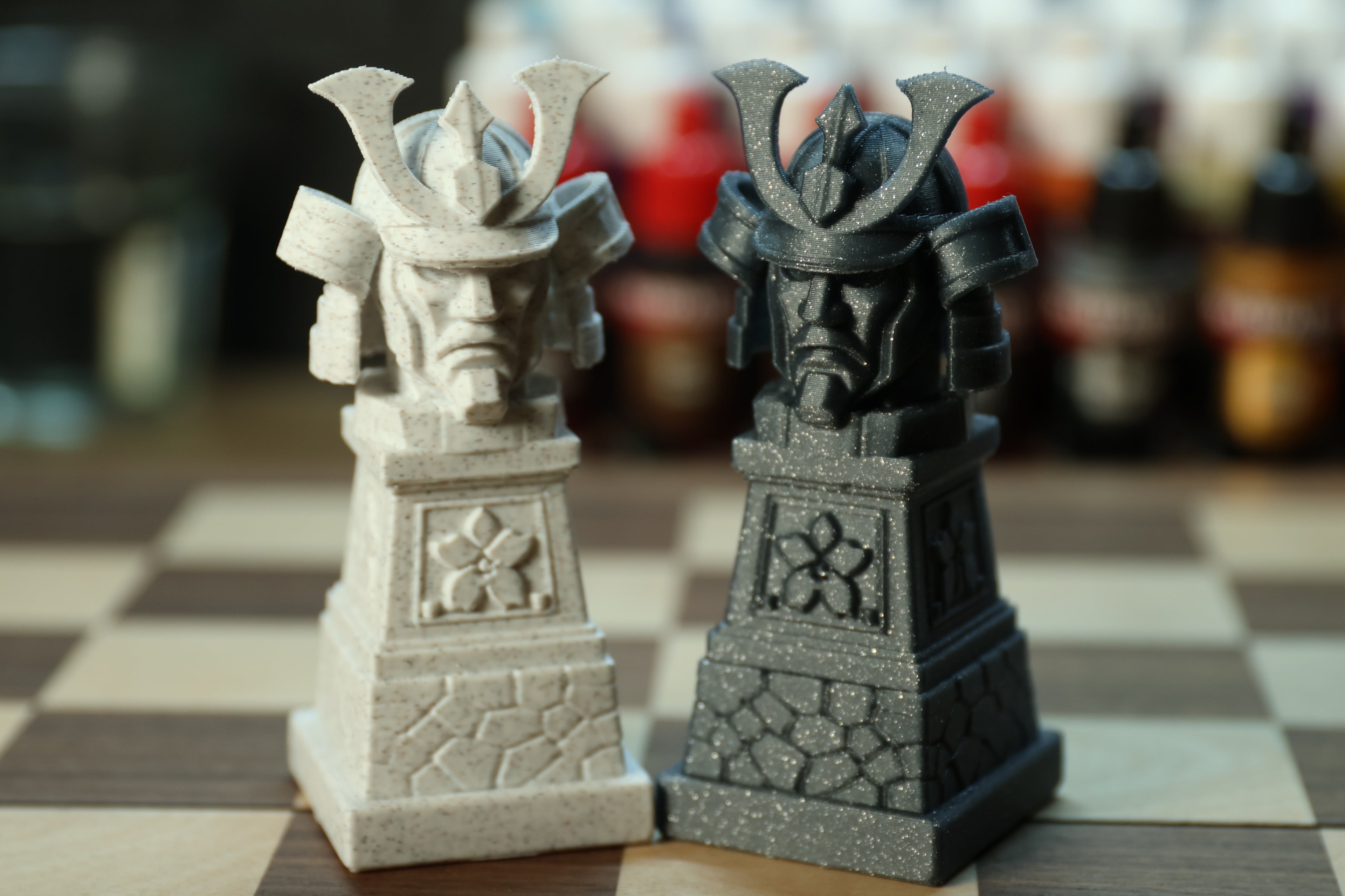 Japanese Chess Set | Unpainted Version | (No Board) Based On Ancient Japanese Civilization | Samurai, Geisha and Ninja