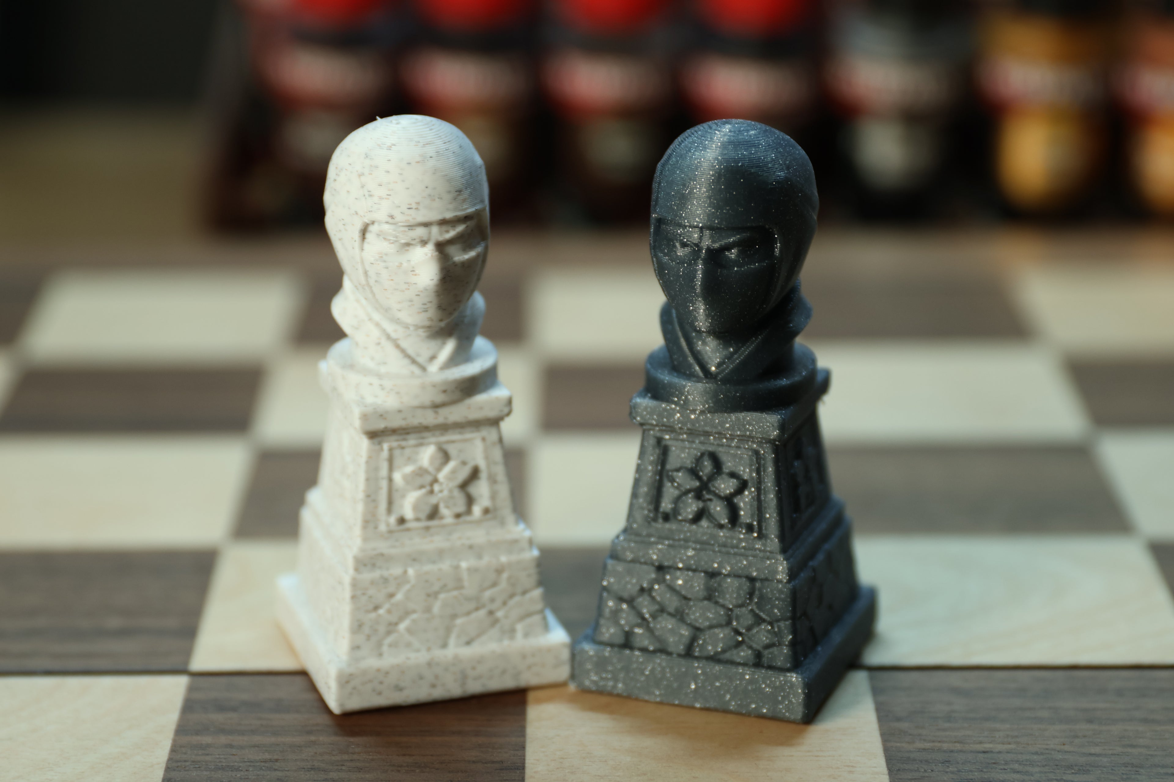 Japanese Chess Set | Unpainted Version | (No Board) Based On Ancient Japanese Civilization | Samurai, Geisha and Ninja