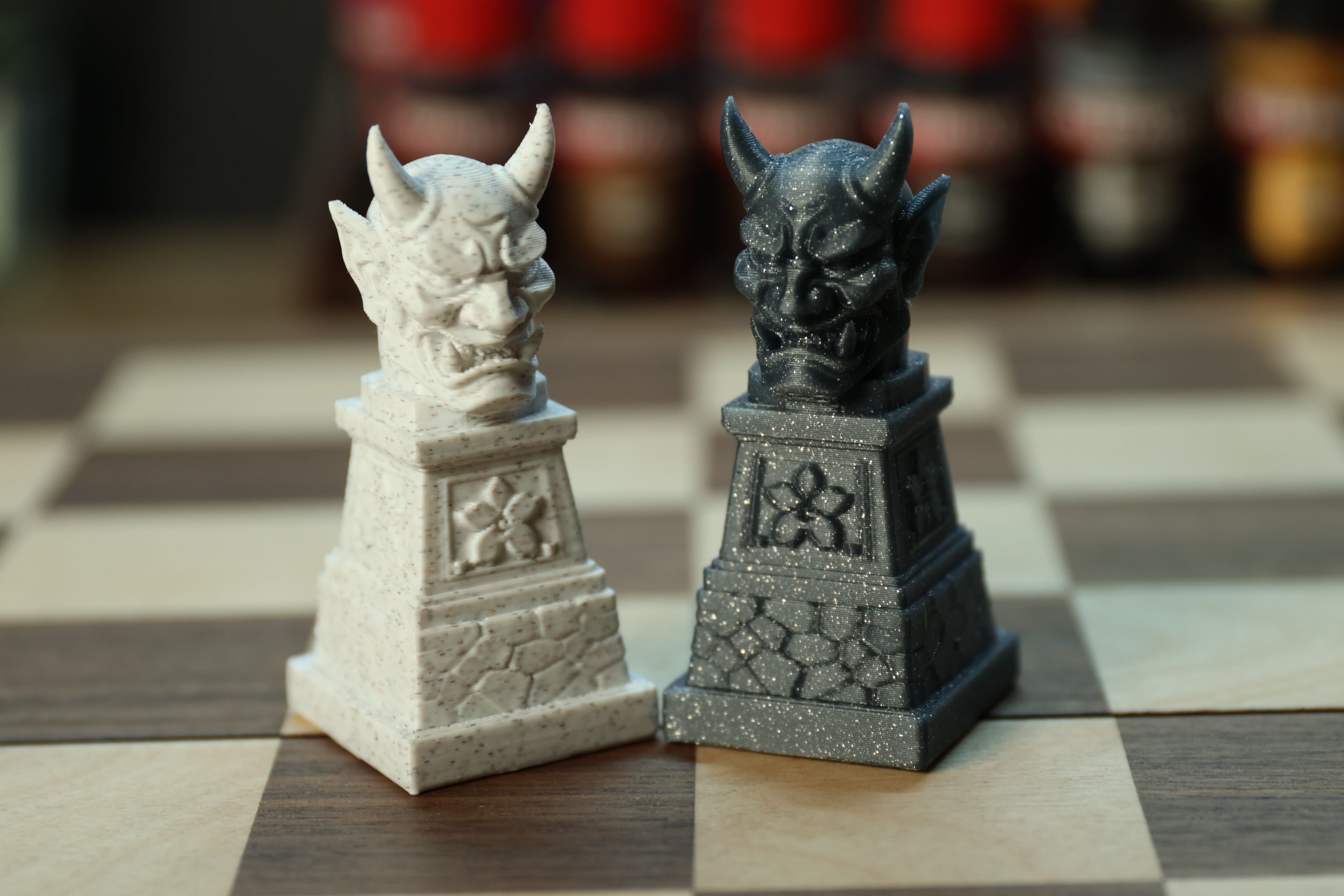 Japanese Chess Set | Unpainted Version | (No Board) Based On Ancient Japanese Civilization | Samurai, Geisha and Ninja