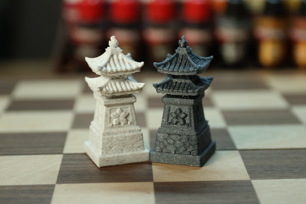Japanese Chess Set | Unpainted Version | (No Board) Based On Ancient Japanese Civilization | Samurai, Geisha and Ninja