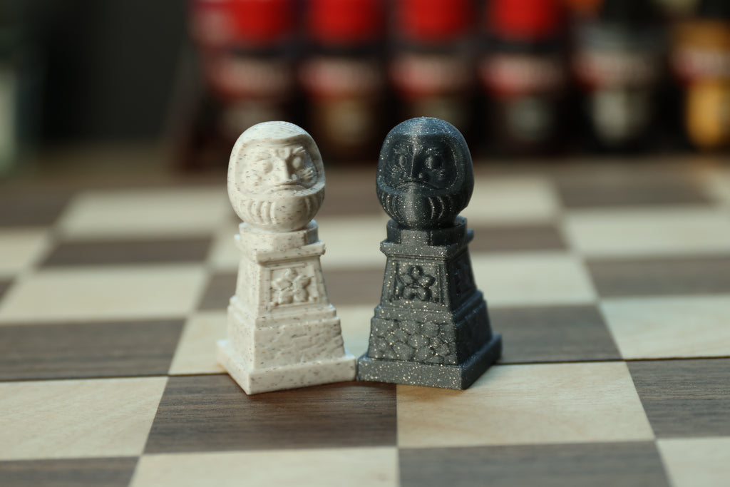Japanese Chess Set | Unpainted Version | (No Board) Based On Ancient Japanese Civilization | Samurai, Geisha and Ninja