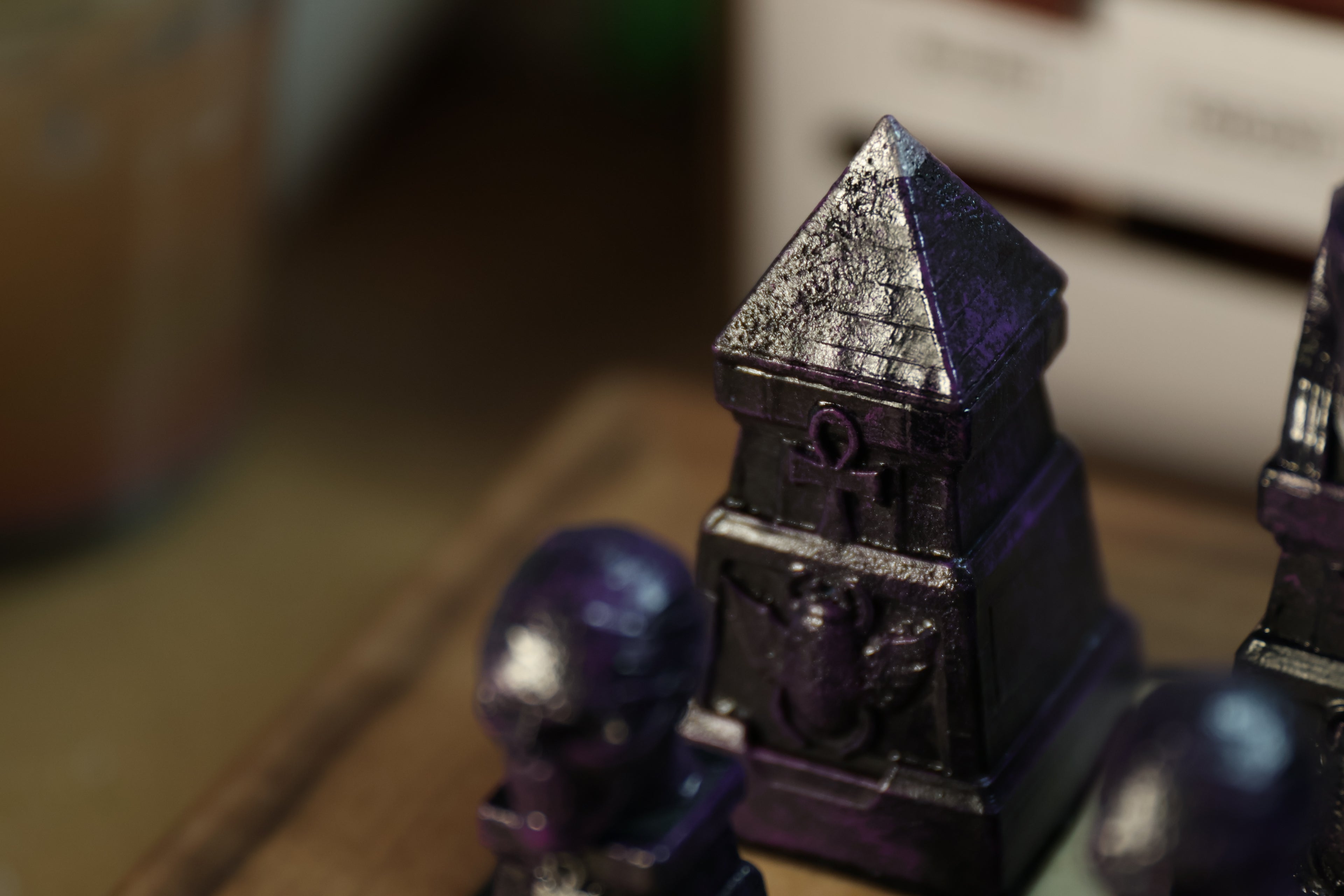 Egyptian Chess Set (NO BOARD) Sandstone Vs Obsidian | Full Chess Set